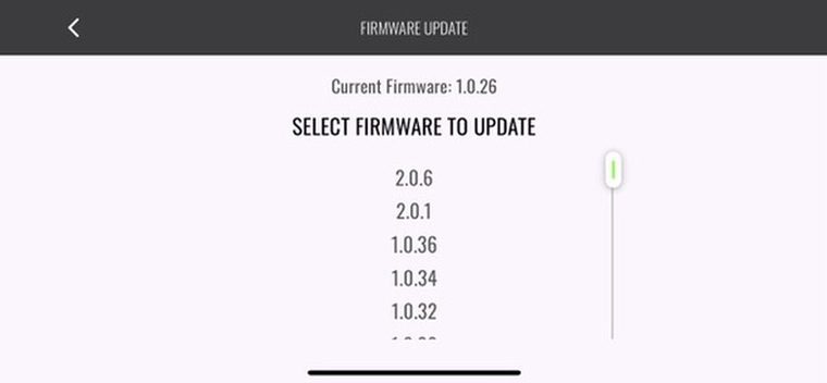 FTW Fly firmware update screen