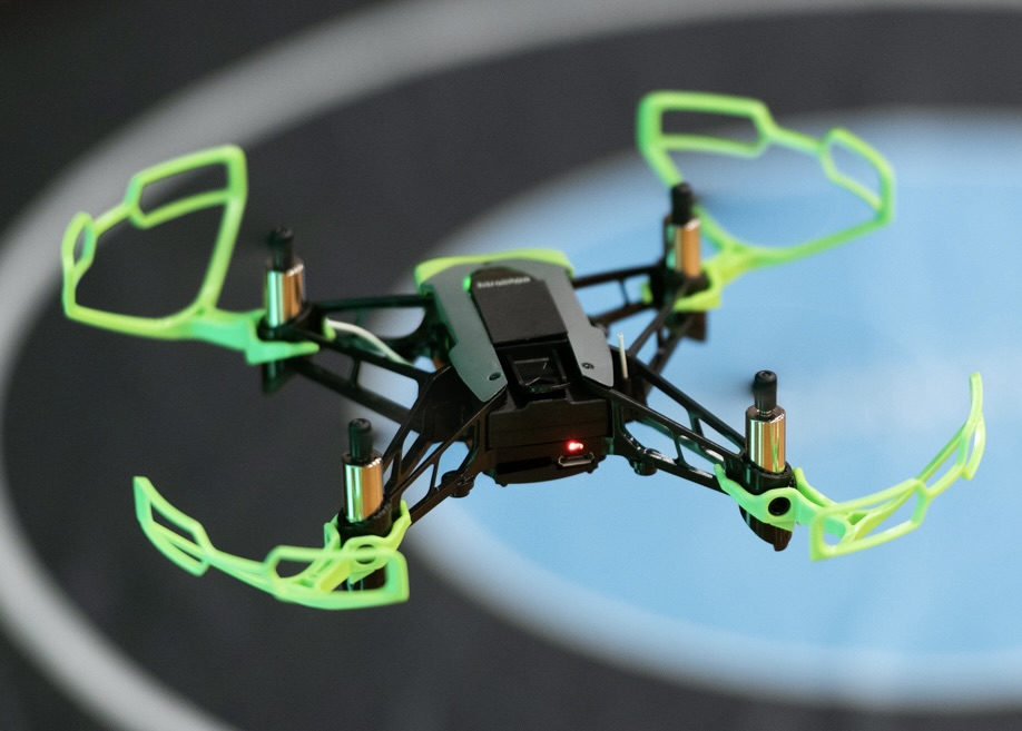Hopper drone hovering above a landing target